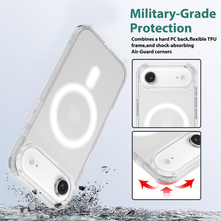 For iPhone Air Camera Control Button Integrated MagSafe Clear Phone Case - Transparent