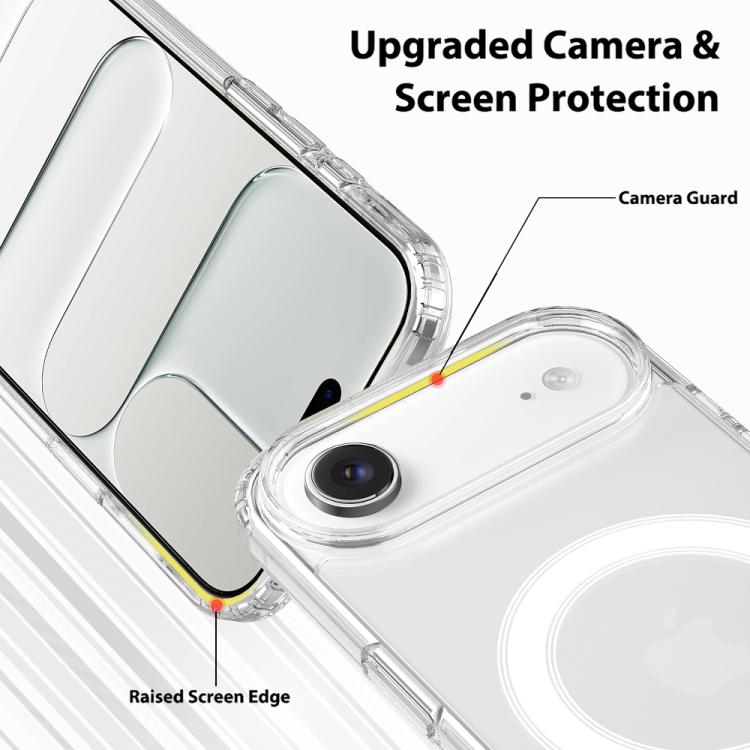 For iPhone Air Camera Control Button Integrated MagSafe Clear Phone Case - Transparent