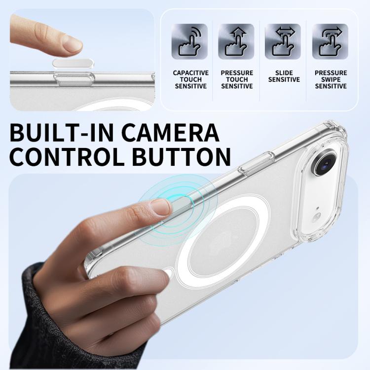 For iPhone Air Camera Control Button Integrated MagSafe Clear Phone Case - Transparent
