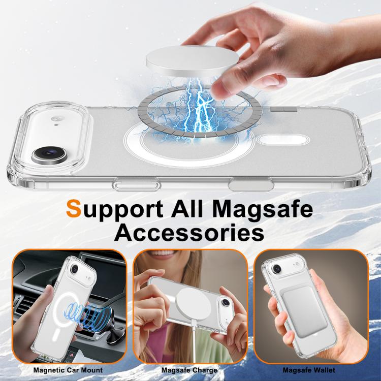 For iPhone Air Camera Control Button Integrated MagSafe Clear Phone Case - Transparent