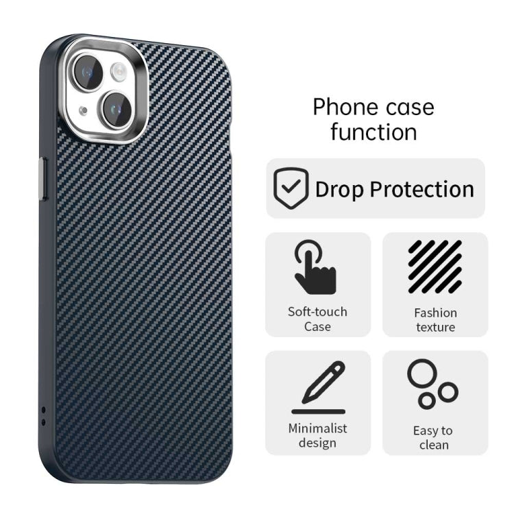 For iPhone 14 Plus Carbon Fiber Series IMD Phone Case