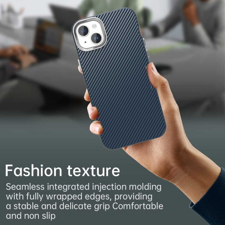 For iPhone 14 Plus Carbon Fiber Series IMD Phone Case