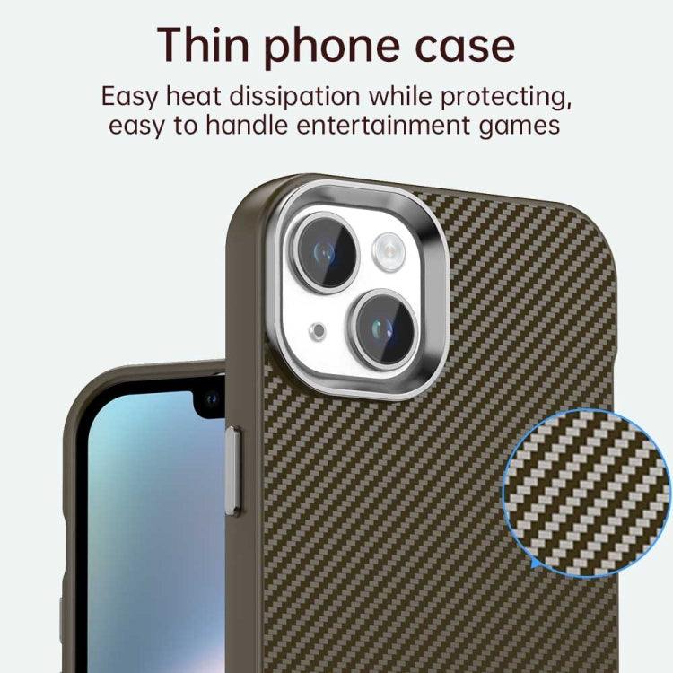 For iPhone 14 Plus Carbon Fiber Series IMD Phone Case