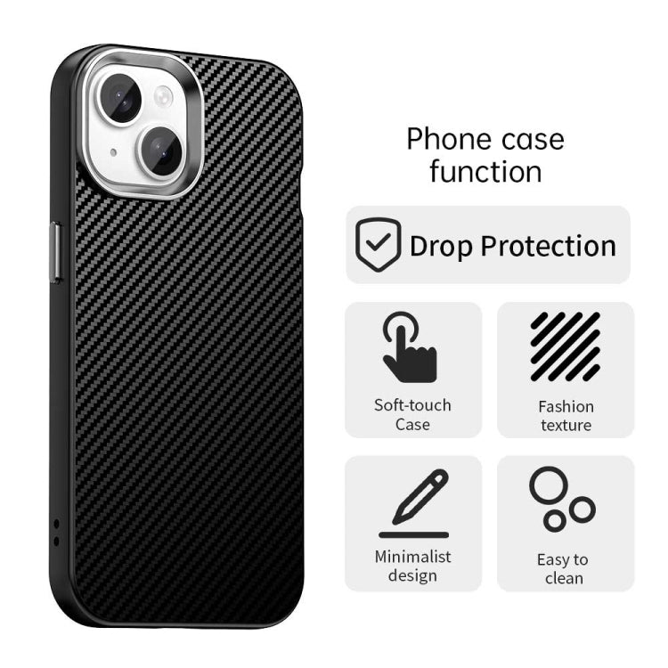 For iPhone 15 Plus Carbon Fiber Series IMD Phone Case