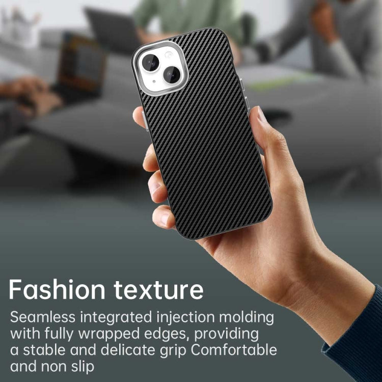 For iPhone 15 Plus Carbon Fiber Series IMD Phone Case
