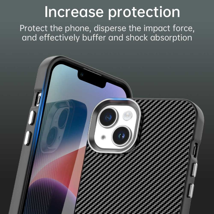 For iPhone 15 Plus Carbon Fiber Series IMD Phone Case