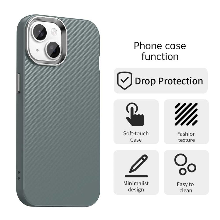For iPhone 15 Plus Carbon Fiber Series IMD Phone Case