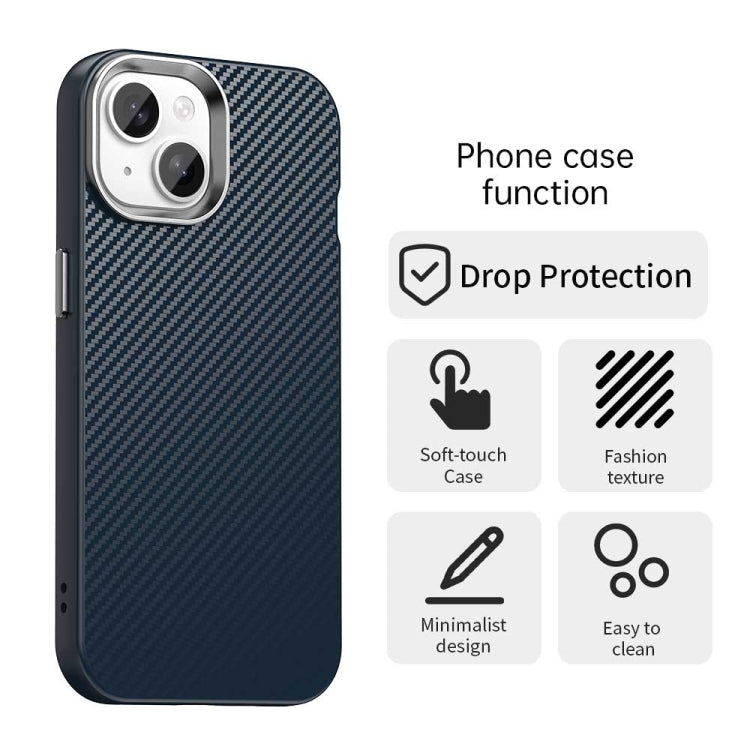For iPhone 15 Plus Carbon Fiber Series IMD Phone Case