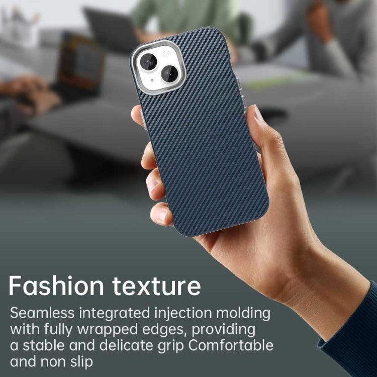 For iPhone 15 Plus Carbon Fiber Series IMD Phone Case