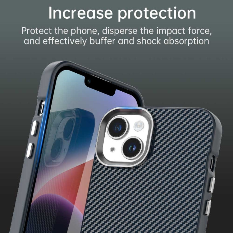 For iPhone 15 Plus Carbon Fiber Series IMD Phone Case