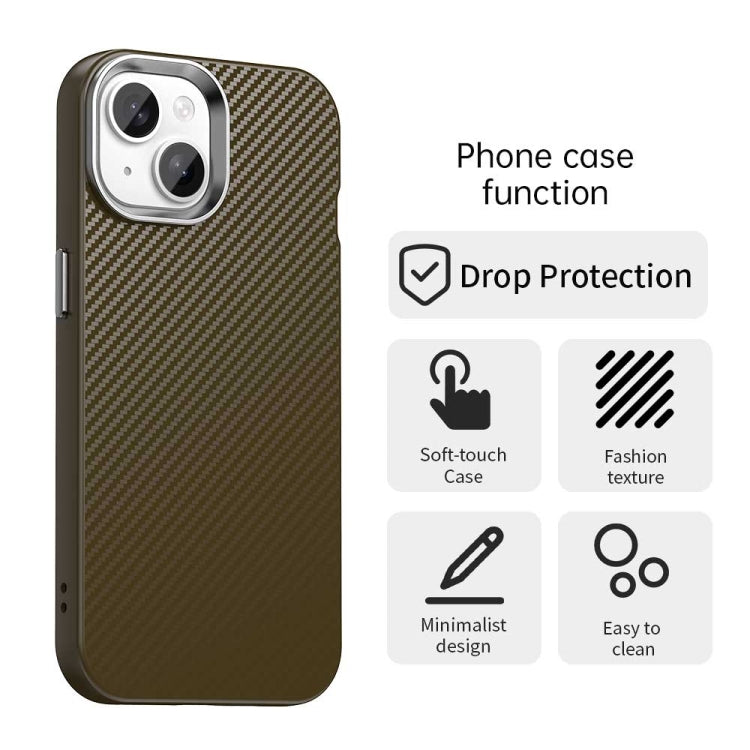For iPhone 15 Plus Carbon Fiber Series IMD Phone Case