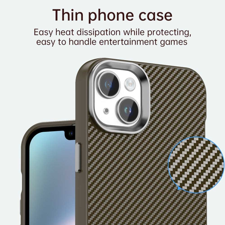 For iPhone 15 Plus Carbon Fiber Series IMD Phone Case