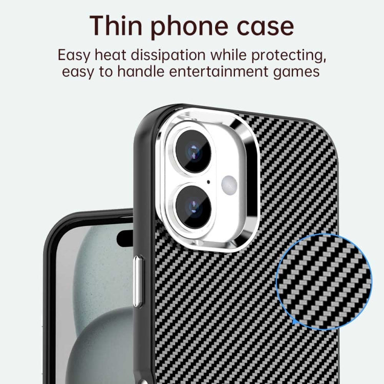 For iPhone 16 Plus Carbon Fiber Series IMD Phone Case