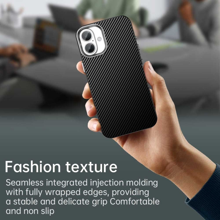 For iPhone 16 Plus Carbon Fiber Series IMD Phone Case