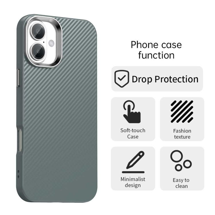 For iPhone 16 Plus Carbon Fiber Series IMD Phone Case