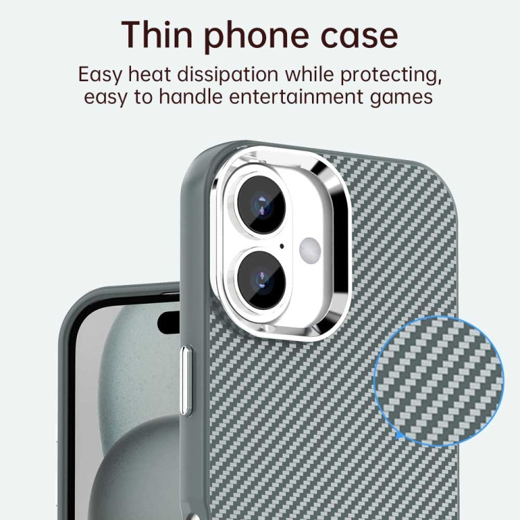 For iPhone 16 Plus Carbon Fiber Series IMD Phone Case