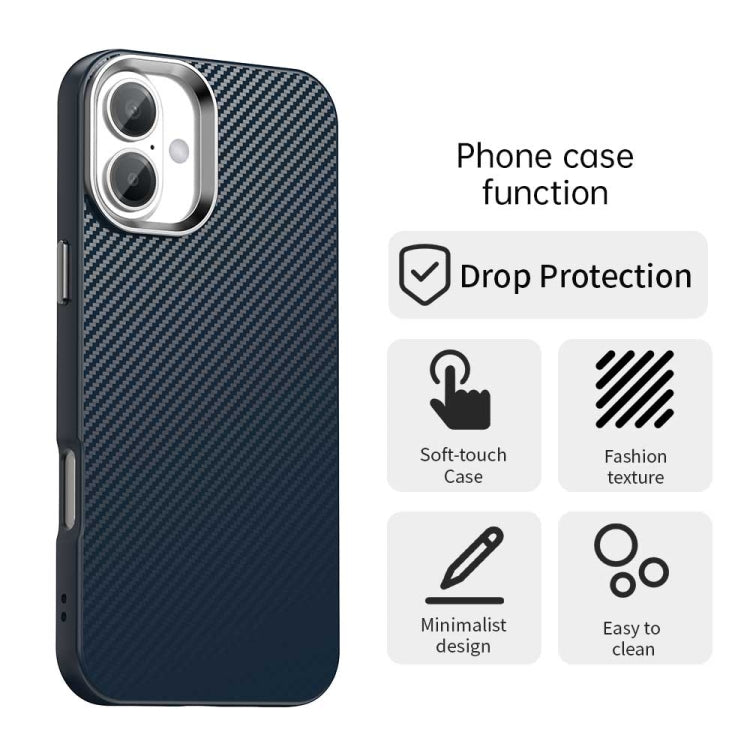 For iPhone 16 Plus Carbon Fiber Series IMD Phone Case