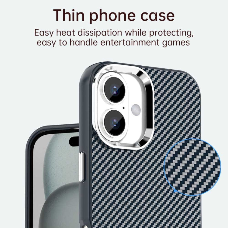 For iPhone 16 Plus Carbon Fiber Series IMD Phone Case