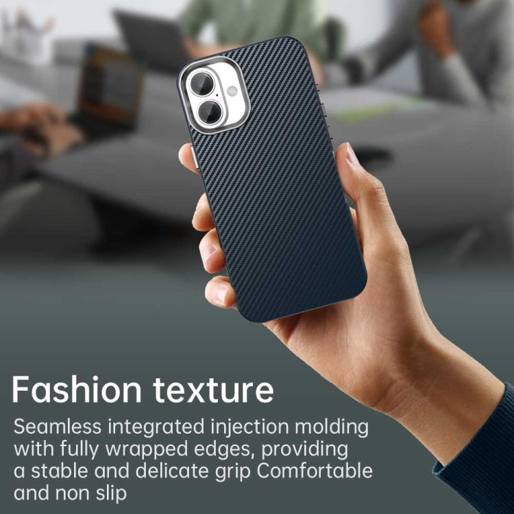 For iPhone 16 Plus Carbon Fiber Series IMD Phone Case