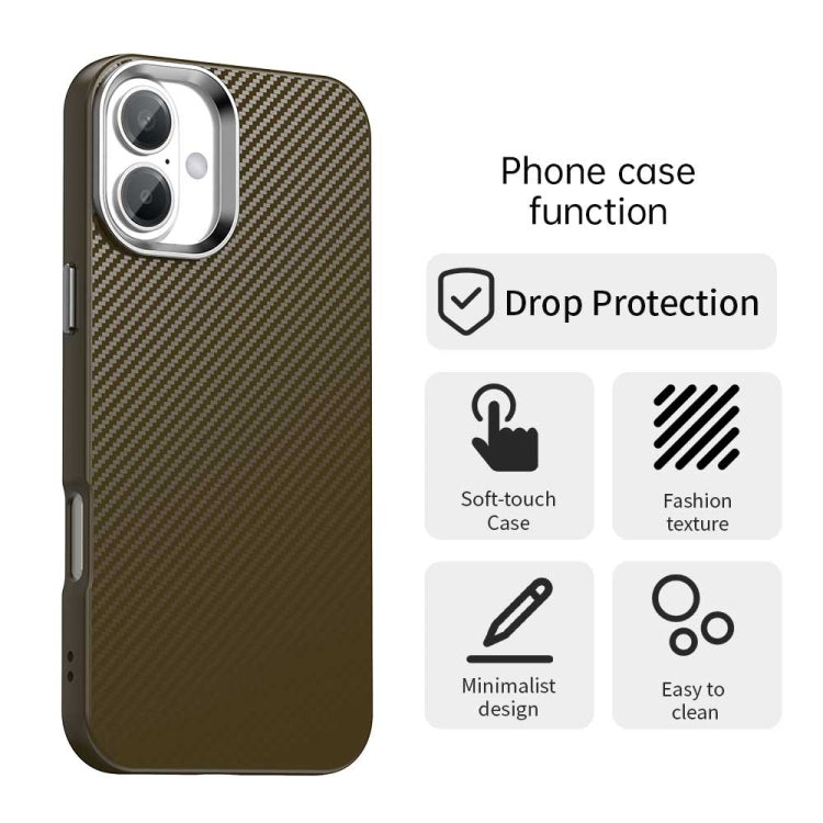 For iPhone 16 Plus Carbon Fiber Series IMD Phone Case