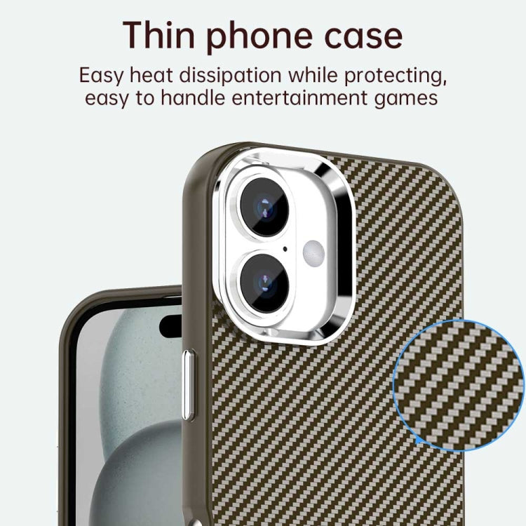 For iPhone 16 Plus Carbon Fiber Series IMD Phone Case