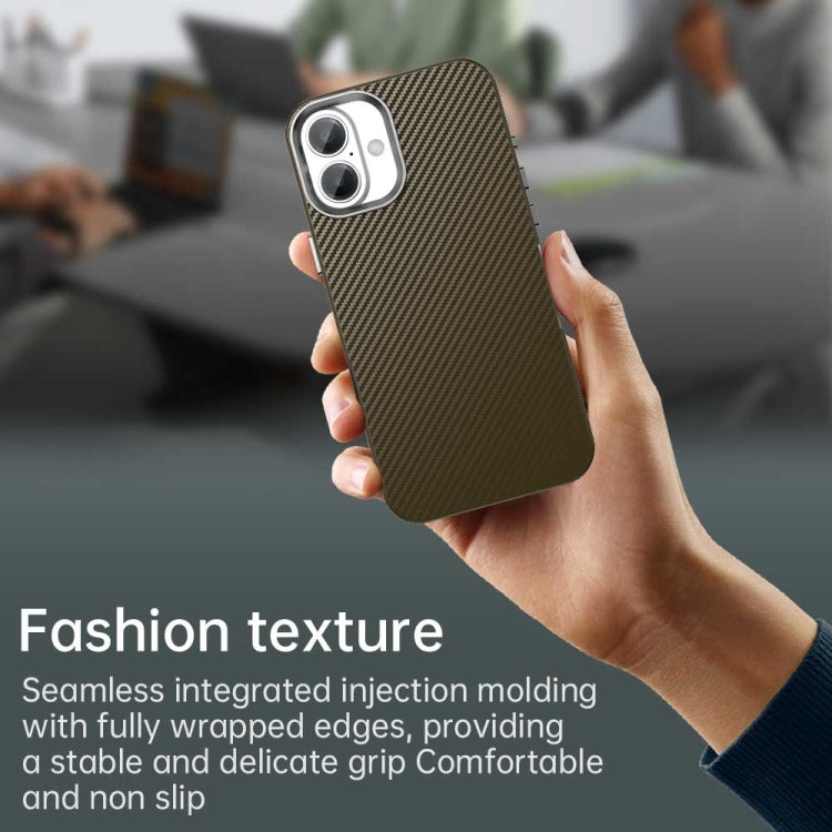 For iPhone 16 Plus Carbon Fiber Series IMD Phone Case