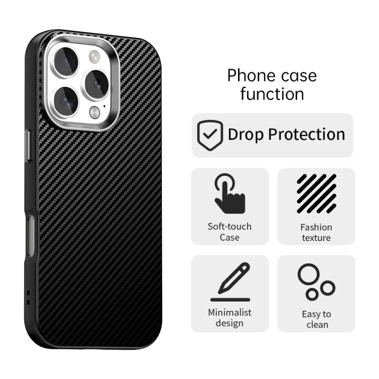 For iPhone 16 Pro Carbon Fiber Series IMD Phone Case