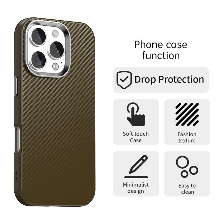 For iPhone 16 Pro Carbon Fiber Series IMD Phone Case