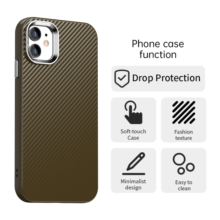For iPhone 11 Carbon Fiber Series IMD Phone Case