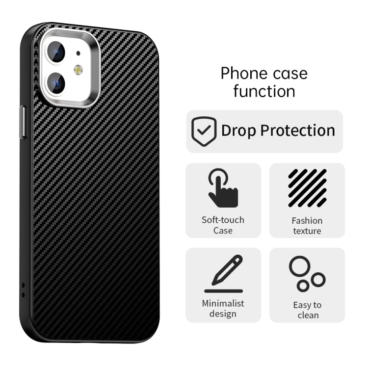 For iPhone 12 Carbon Fiber Series IMD Phone Case