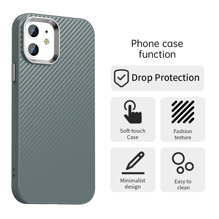 For iPhone 12 Carbon Fiber Series IMD Phone Case