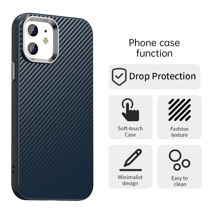 For iPhone 12 Carbon Fiber Series IMD Phone Case
