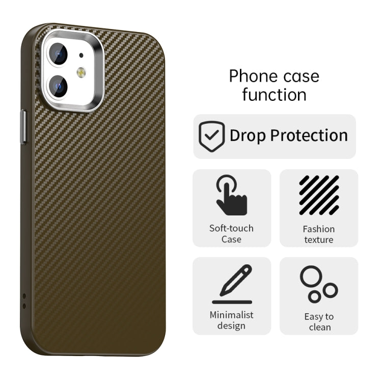 For iPhone 12 Carbon Fiber Series IMD Phone Case