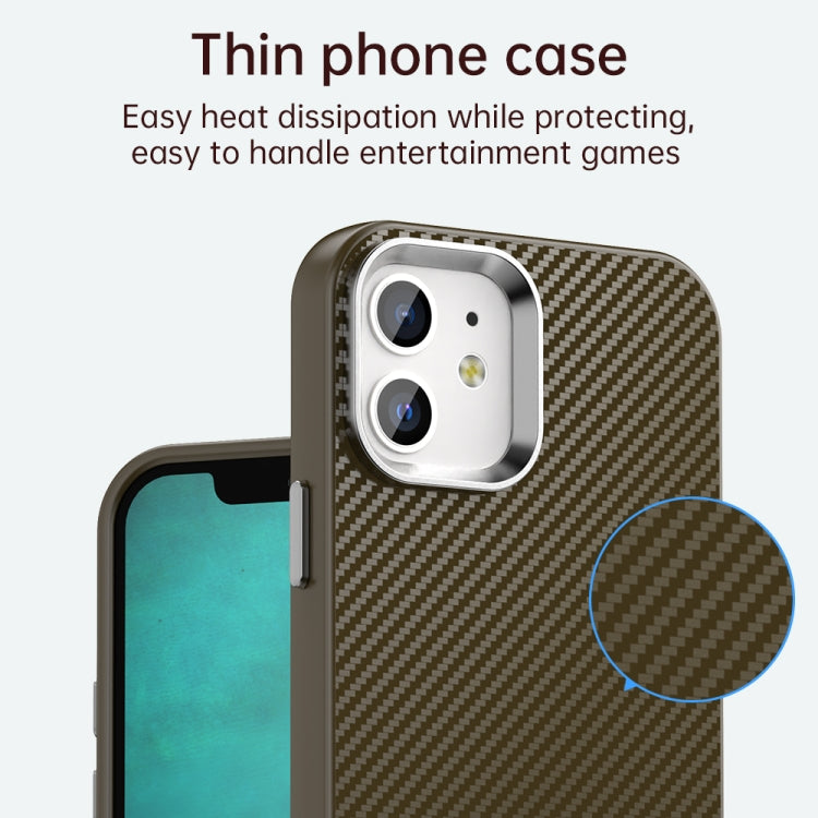 For iPhone 12 Carbon Fiber Series IMD Phone Case
