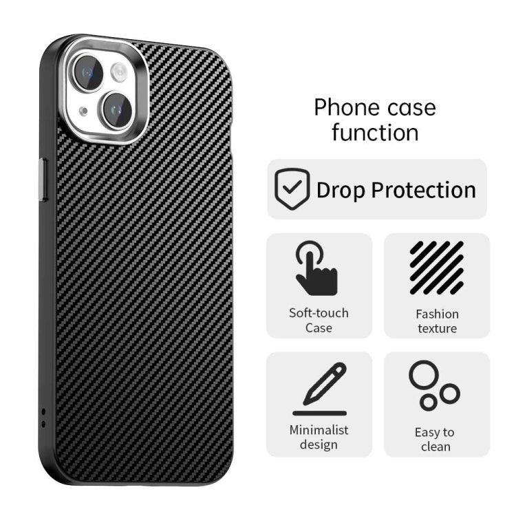 For iPhone 14 Carbon Fiber Series IMD Phone Case