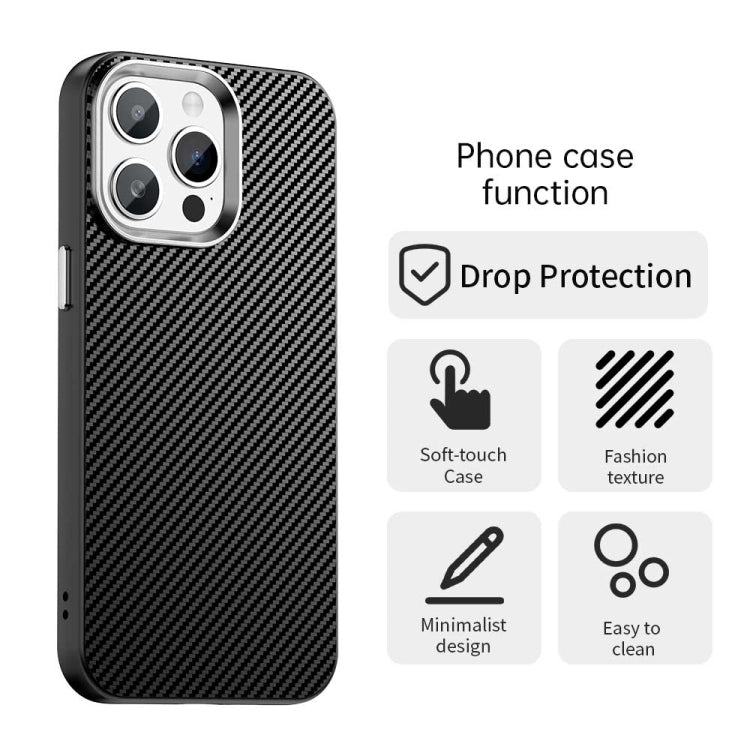 For iPhone 15 Pro Carbon Fiber Series IMD Phone Case
