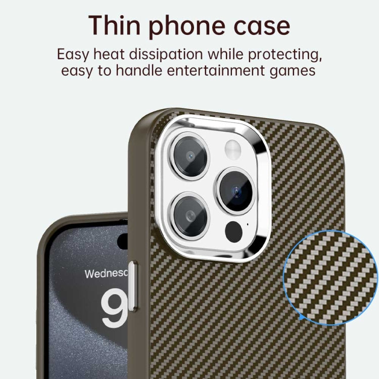 For iPhone 15 Pro Carbon Fiber Series IMD Phone Case