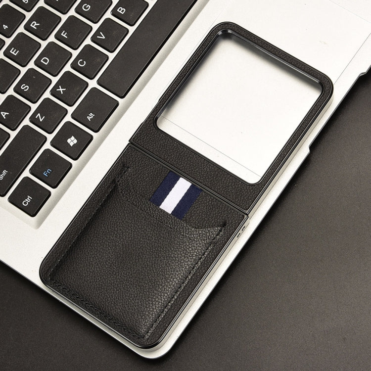 For Infinix Zero Flip Litchi Texture Card Slots Back Cover Phone Case