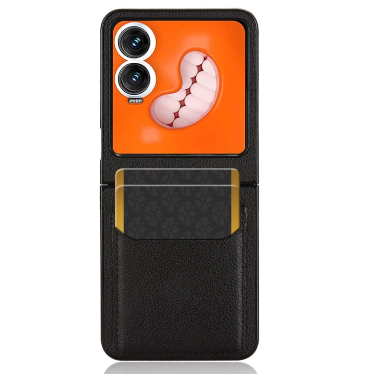 For Infinix Zero Flip Litchi Texture Card Slots Back Cover Phone Case