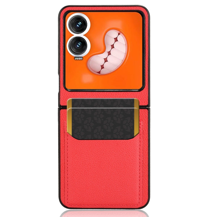 For Infinix Zero Flip Litchi Texture Card Slots Back Cover Phone Case