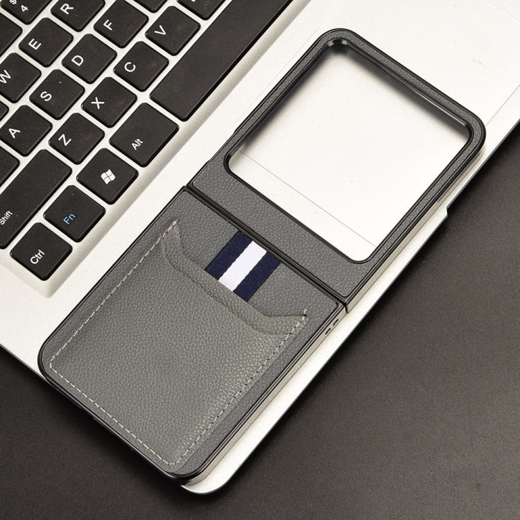 For Infinix Zero Flip Litchi Texture Card Slots Back Cover Phone Case