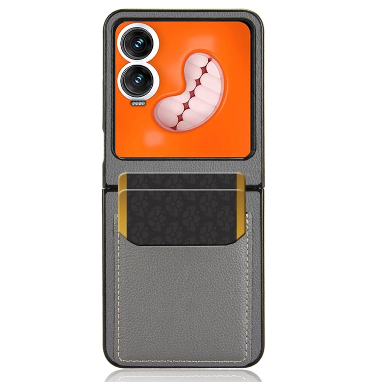For Infinix Zero Flip Litchi Texture Card Slots Back Cover Phone Case