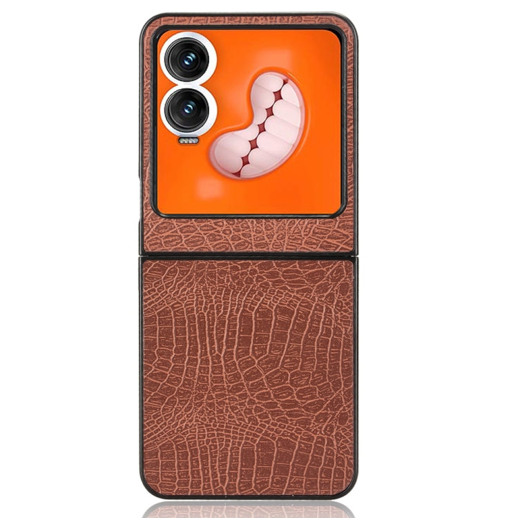 For Infinix Zero Flip Crocodile Texture Back Cover Phone Case