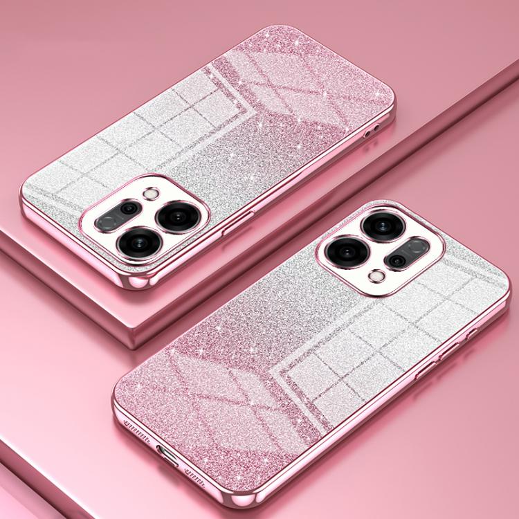 For OPPO Reno14 5G Global Gradient Glitter Powder Electroplated Phone Case