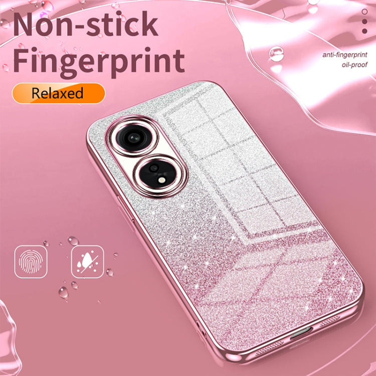 For OPPO A5x 5G Global Gradient Glitter Powder Electroplated Phone Case