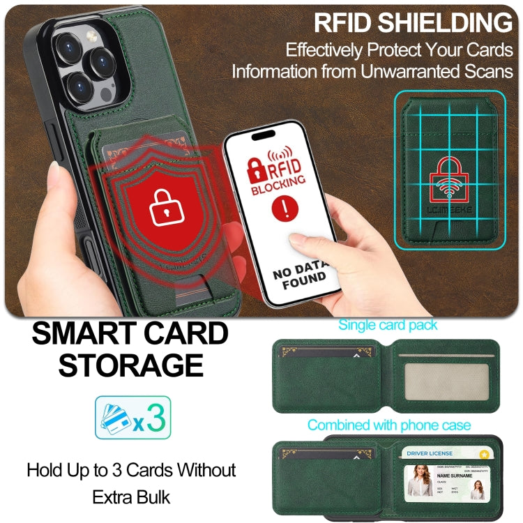 For iPhone 16 Pro Max LC.IMEEKE L3 Series Detachable RFID Card Bag Magsafe Phone Case
