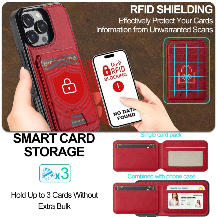 For iPhone 16 Pro Max LC.IMEEKE L3 Series Detachable RFID Card Bag Magsafe Phone Case