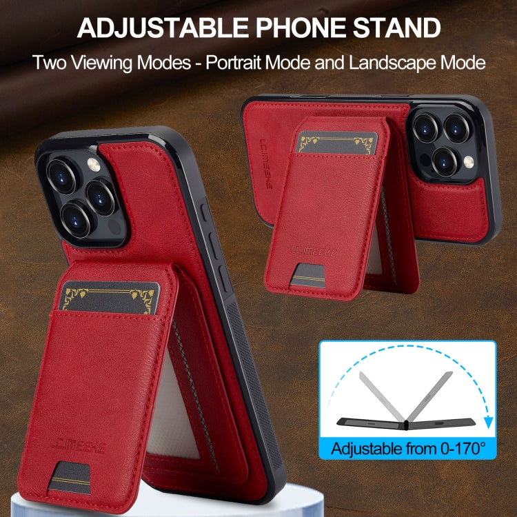 For iPhone 16 Pro Max LC.IMEEKE L3 Series Detachable RFID Card Bag Magsafe Phone Case