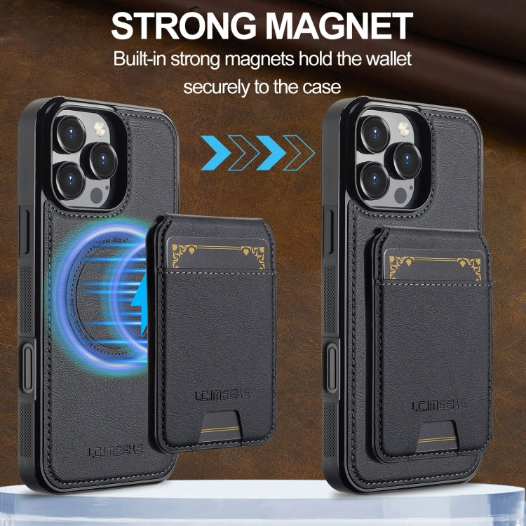 For iPhone 16 Pro LC.IMEEKE L3 Series Detachable RFID Card Bag Magsafe Phone Case