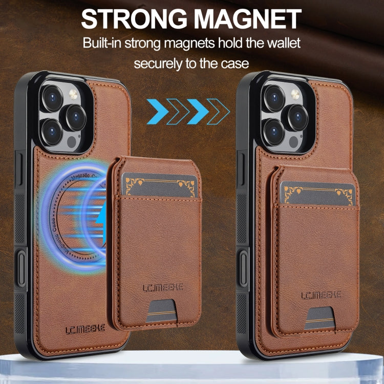 For iPhone 16 Pro LC.IMEEKE L3 Series Detachable RFID Card Bag Magsafe Phone Case